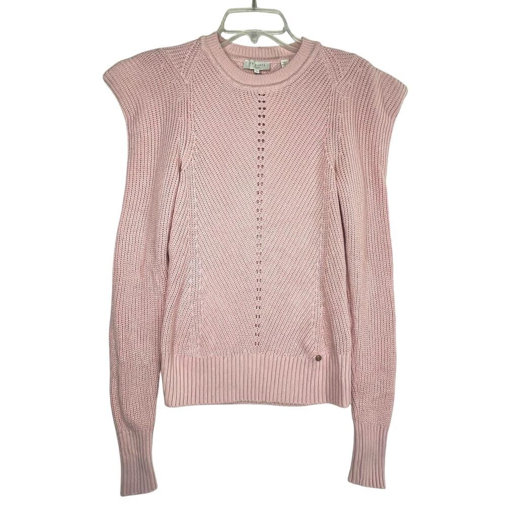Ted Baker Pink Sunniie Structured sleeve sweater, size 2, EUC